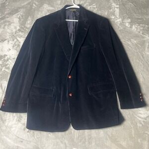 VTG Brooks Brothers Corduroy Blazer Black Mens Classic Sport Coat Size 46R
